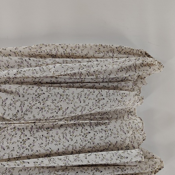 blu pepper Ivory Floral Pullover Blouse Size Medium Balloon Sleeve Semi sheer - Picture 3 of 9